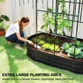thumbnail image 4 of Galvanized Metal Raised Garden Bed with Arched Trellis 5x3x6ft Planter Box Open Bottom Dark Gray, 4 of 7