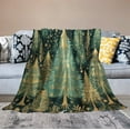 thumbnail image 6 of Warm Blanket Gold and Green Christmas Tree Ultra-Soft Micro Fleece and Warm Cozy Lightweight Throw Blankets Winter Holiday Blanket 50"x60" Throw Size Warm Plush Blankets for All Season Birthday Gift, 6 of 6