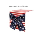 thumbnail image 3 of SIYTUAU 70.87 X 12.99 Inch Linen Table Runner Striped Print For Independence Day Dining Room Tabletop Holiday Decor, 3 of 7