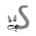 thumbnail image 1 of Diadema con orejas de gato, decoración para cosplay, regalo de gato con cola larga para cumpleaños y espectáculos. Gris, 1 of 9