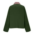thumbnail image 6 of Womens Jackets Plaid Patchwork Trendy Bomber Coat Button Up Lapel Neck Cardigan No Hood Fall Spring Casual Outwear (M, Army Green), 6 of 7