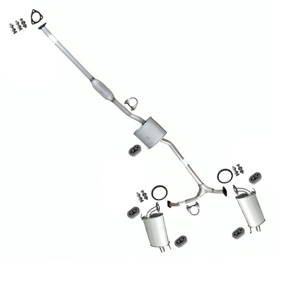 Northeastern Exhaust Resonator, Passenger and Driver Side Muffler Fits 1999-2003 Acura TL & 2001-2003 Acura CL 3.2L - Direct Fit | System Kit