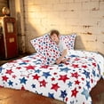 thumbnail image 4 of Manfei Watercolor Patriotic Stars Queen Comforter Set, USA Flag Comforter Sets Queen, Red Blue White, Polka Dots Reversible 3-Piece, 1 Comforter and 2 Pillowcases, 4 of 6