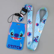 Cartoons Mickey Mouse Stitch Kids Cute Neck Strap Lanyards Keychain Badge Holder ID Card Pass Lanyard for Key Accessories