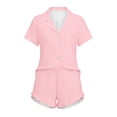 thumbnail image 4 of Nuoqisi Women Print Pajama Shorts Set Short Sleeve Button Up Shirt Shorts Pjs Sleepwear Loungewear 2026, 4 of 8
