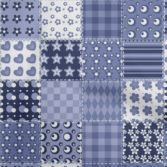 oneOone Cotton Flex Bluish Violet Fabric Florals Sewing Material Print Fabric By The Yard 40 Inch Wide