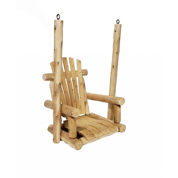 HomeRoots 370294 31 x 24 x 47 in. Wood Single Chair Porch Swing, Natural