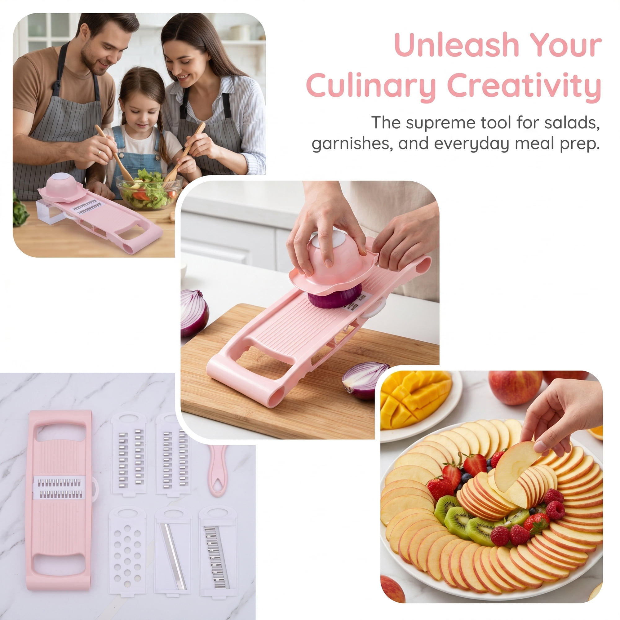 Unique Bargains  Professional Mandoline Slicer for Home Chefs 8 in 1(B) 10.9"x3.9"