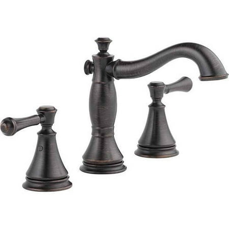 Bronze Ashfield Drain Assembly - Delta Cassidy Widespread Lavatory Faucet with Metal Lever Handles and Metal Pop-Up, Available in Various Colors