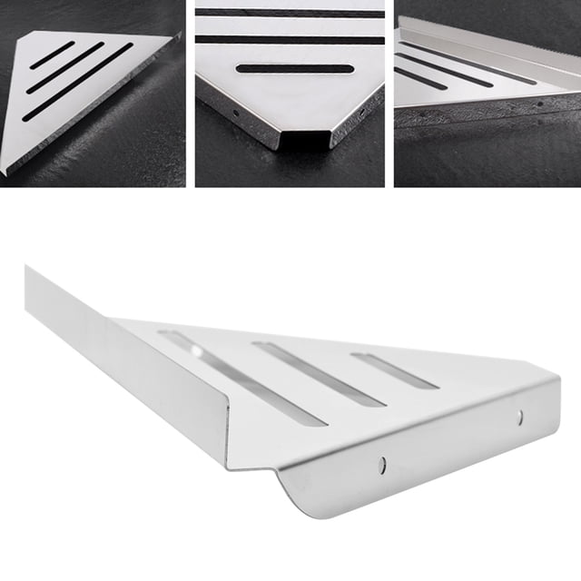 Stainless Steel Triangular Shower Corner Shelf Durable Sturdy Strong Bearing Capacity Wall Mounted Organizer Home Bathroom Shower Storage Applicable in Showers Kitchens