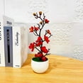 thumbnail image 5 of Soumake Simulation Bonsai Realistic Anti Fade Faux Silk Flower Nice-Looking Fake Plum Blossom Flower Plant For Home Household, 5 of 8