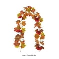 thumbnail image 2 of LHNFT 5.7FT Fall Garland Maple Leaf, Artificial Garlands with White Berry Pumpkin, Hanging Vine Autumn Garland Thanksgiving Christmas Decor for Fireplace Wall Window Indoor Outdoor Home, 2 of 6