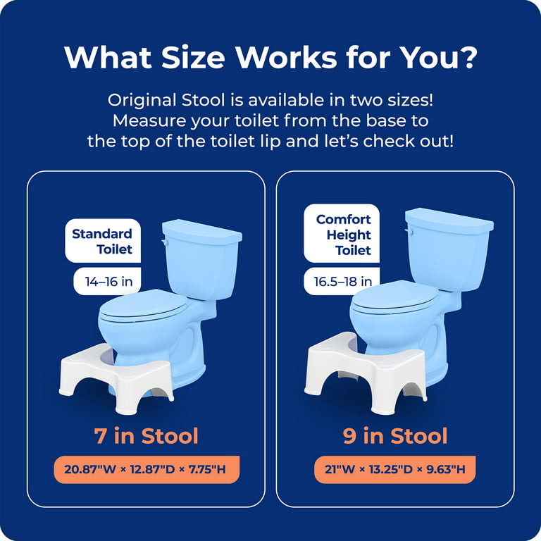 Squatty Potty The Original Bathroom Toilet Stool Height, White, 9 Inch  (Pack of 1)