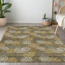 Addison Rugs Chantille Indoor/Outdoor Transitional Circles Brown Washable Rectangle Rug, 8' x 10'