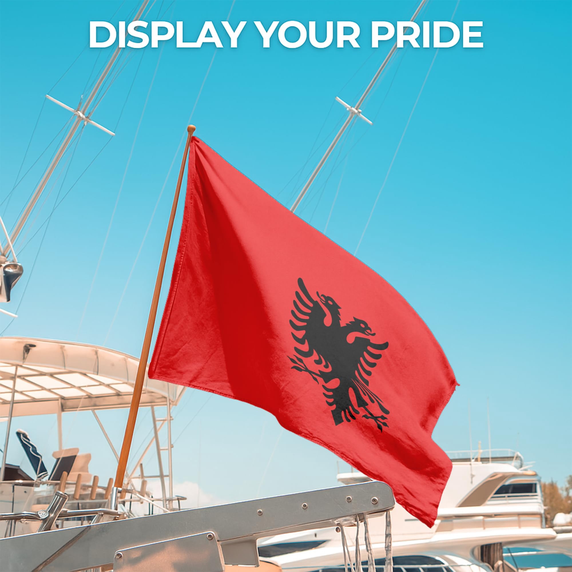 Albania Outdoor Flag (4x6ft) by DreamController - Durable, Fade-Resistant Polyester, Double-Stitched, Brass Grommets - HD Printed Southern Europe Flag - Made in USA