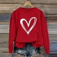 thumbnail image 6 of NexTorq Love Sweatshirt - Valentines Day Sweatshirt for Women Funny Love Heart Shirts Casual Valentine Pullover Long Sleeve Tops A1-Red L, 6 of 8
