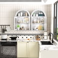 thumbnail image 3 of S-HOME Wall Mounted Arched Cabinet with Glass Doors, Adjustable Shelves in for Bathroom or Laundry Room，White, 3 of 10