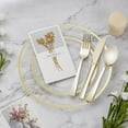 thumbnail image 2 of 150PCS Plastic Dinnerware Set (25 Guests), Clear Gold Disposable Plates for Party, Wedding, Anniversary, Includes: Dinner Plates, Dessert Plates, Cups, Spoons, Forks and Knives, 2 of 12