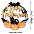 thumbnail image 3 of XINGXIANG Halloween Wooden Hanging Sign - 3 Style Pumpkin Bat Black Cat Door Decor 11.42x11.42 Inch Rustic Wall Plaque for Indoor Outdoor,Halloween Hanging Door Wooden Wall Decor Sign, 3 of 6