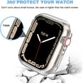 thumbnail image 4 of [2 Pack] Compatible for Apple Watch 45mm Case Bumper Cover No Screen Protector, iWatch Case Sport Clear Hard PC Shockproof Protective Cover Frame for iWatch Series 8 & 7 (Black/Clear,45MM), 4 of 5