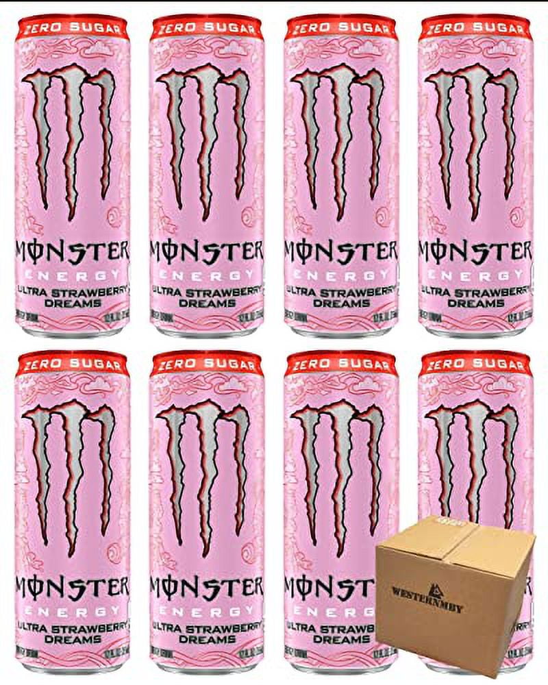 Monster Zero Sugar Ultra Strawberry Dreams Energy Drink, 12 fl oz, 8 cans