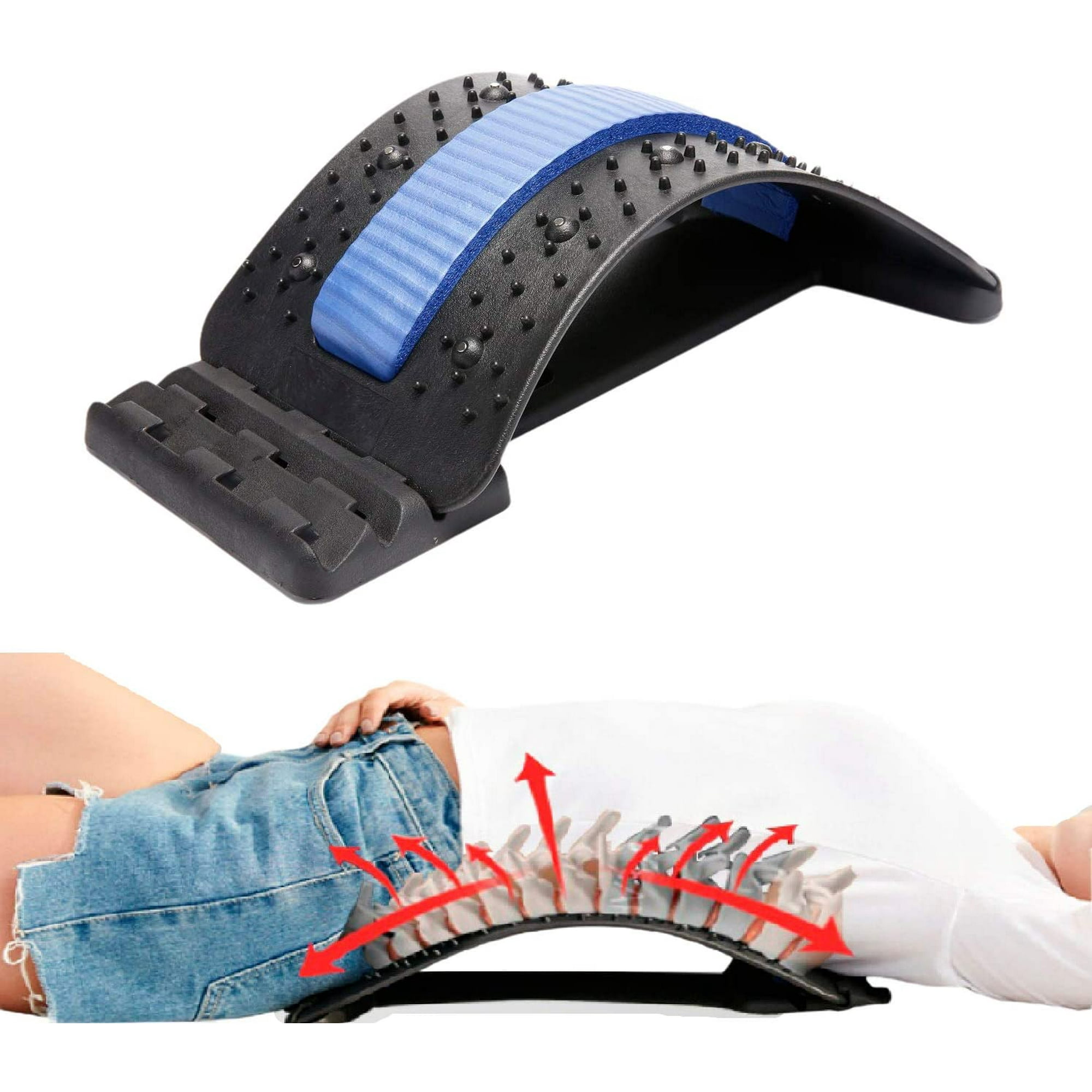 Back Stretcher Lumbar Support with Magnetic Acupressure Points Lower Back Pain Relief Massage for for Back Pain Herniated Disc Sciatica Scoliosis