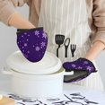 thumbnail image 6 of Pofeuu Crystal Purple Snowflake Print Thickened Mini Silicone Oven Mitts Heat Resistant, Rubber Oven Mitt Gloves, Finger Pinch Grips, Pot Holder, Silicone Potholder, 6 of 7