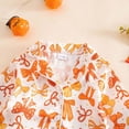 thumbnail image 4 of Glisme Halloween 2 Piece Newborn Boys Girls Sleepwear Pumpkin Print Long Sleeve Crew Neck Homewear With Pants Set Fall Cozy Kids Pajamas Size 6-12 Months Orange, 4 of 9