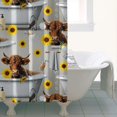 thumbnail image 4 of Gray Highland Cow Bathtub Sunflower Pattern Shower Curtain 36"x72" ,Bathroom Decorative Shower Curtains Set with 12 Hooks,Modern Waterproof Washable Shower Curtain, 4 of 6