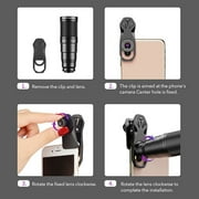 APEXEL Phone Lens Kits-22x Telephoto Lens/205°Fisheye Lens/120°Wide Angle Lens&20x Macro Lens/Tripod and Remote Shutter Works with iPhone 11 Plus X XS XR Samsung Huawei