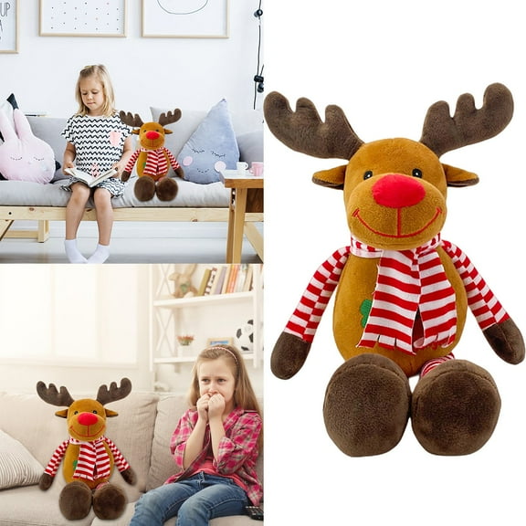 Adorable Toy Cute Deer Santa Snowman Stuffed Reindeer Doll Animal Decoration for Kids