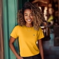 thumbnail image 3 of Dalix Lil Matcha Embroidered Lightweight Jersey Tee Summer Cute Food Womens in Gold L Large, 3 of 5