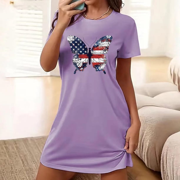 Camisón corto de talla grande para mujer, camisón de manga corta con estampado de pecho a la moda, camisón para mujer