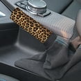 thumbnail image 3 of Renewold Brown Leopard Print Neoprene Auto Handbrake Cover Gear Shift Knob Cover Set Car Interior Decor Accessories, Easy to Install, 3 of 7