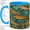 Blue, variant on Rainbow Trout Accent Mug, 11oz Ceramic Coffee Cup for Anglers
