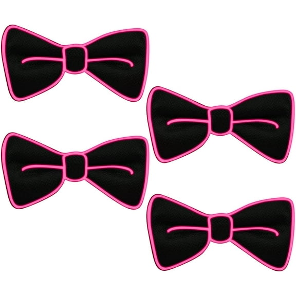 LINLIN 4 Pcs LED Bow Tie Light Up Bow Tie LED Bow Tie Adjustable Light Up Bow Tie, Novelty Bow Tie Party Glowing LED Tie