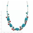 thumbnail image 3 of 925 Sterling Silver Dyed Howlite, Turquoise, Red Coral Necklace 16 Inch, 3 of 3