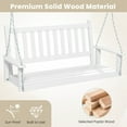 thumbnail image 6 of Costway 3-Person Wooden Outdoor Porch Swing Heavy Duty Patio Hanging Bench Chair White, 6 of 10