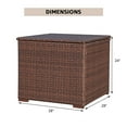 thumbnail image 2 of JOIVI Outdoor Storage Box, 88-Gallon Patio Rattan Storage Deck Box with Hinged Lid, Weather-resistant PE Wicker Container for Patio Cushions, Gardening Tools and Pool Toys, Brown, 2 of 7