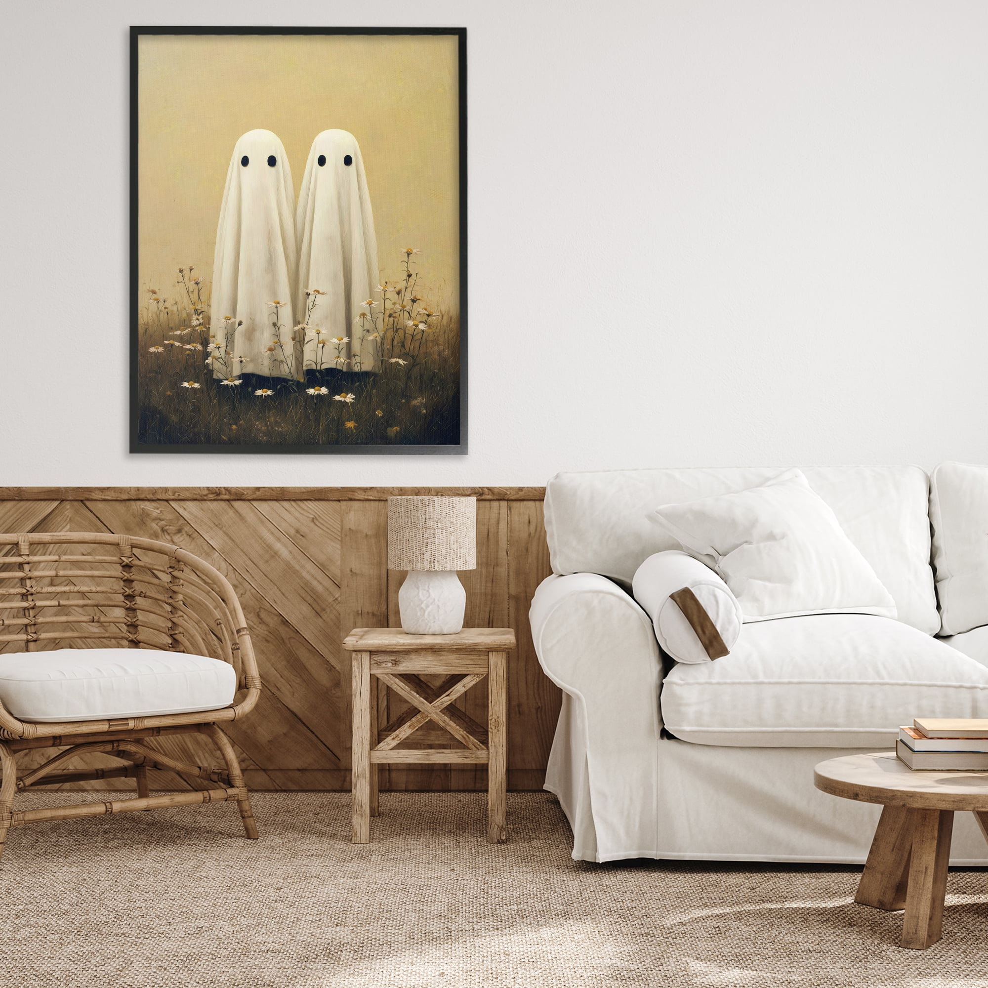 Daisy Ghost Couple Black Framed Giclee Art, design by Arlington Prints