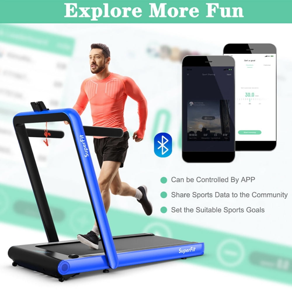 Spaco Walking Machine, Treadmill, 4.75HP 2 In 1 Folding Walking Pad Treadmill with Remote APP Control