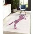 thumbnail image 4 of Horses Decorative Rug, Gallop Animal Motif Rearing up Blazing Devilish Moving Freely Theme, Quality Carpet for Bedroom Dorm and Living Room, 6 Sizes, Pale Fuchsia, by Ambesonne, 4 of 4