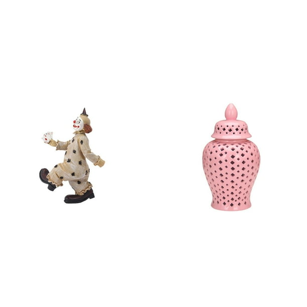 Figura De Payaso, Estatua, Escultura, Adorno Para Mesa, Centro De Mesa, Vitrina, Decoración De Comedor, Regalo. Tarro De Cerámica, Jarrón Decorativo De Porcelana Con Tapa, Adorno Para