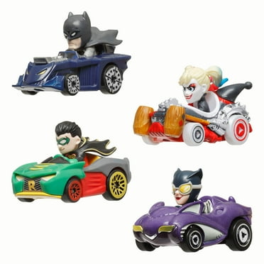 Hot Wheels RacerVerse, Set of 4 Die-Cast Hot Wheels Cars with Pop Culture Characters as Drivers