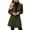 Army Green, variant on Tqcoqu Pea Coats For Women Stand Collar Single Breasted Trench Coat Fashion A-Line Fall Winter Jackets