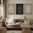 thumbnail image 4 of IDEA4WALL Framed Canvas Print Wall Art Set of 3 Minimalist Monochrome Flowers Illustration Pastel Vintage Floral Landscape Digital Art Boho Wall Decor Relax/Clam for Home Decor -, 4 of 5