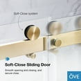 thumbnail image 3 of OVE Decors Bel Soft Close Gold 48" Frameless Sliding Soft Close Shower Door, 3 of 17