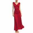 thumbnail image 3 of Maxi Skirt Set Women 2 Piece Outfits Sleeveless Top Maxi Skirt Solid Going Out Vacation Two Piece Skirt Set Red M, 3 of 9