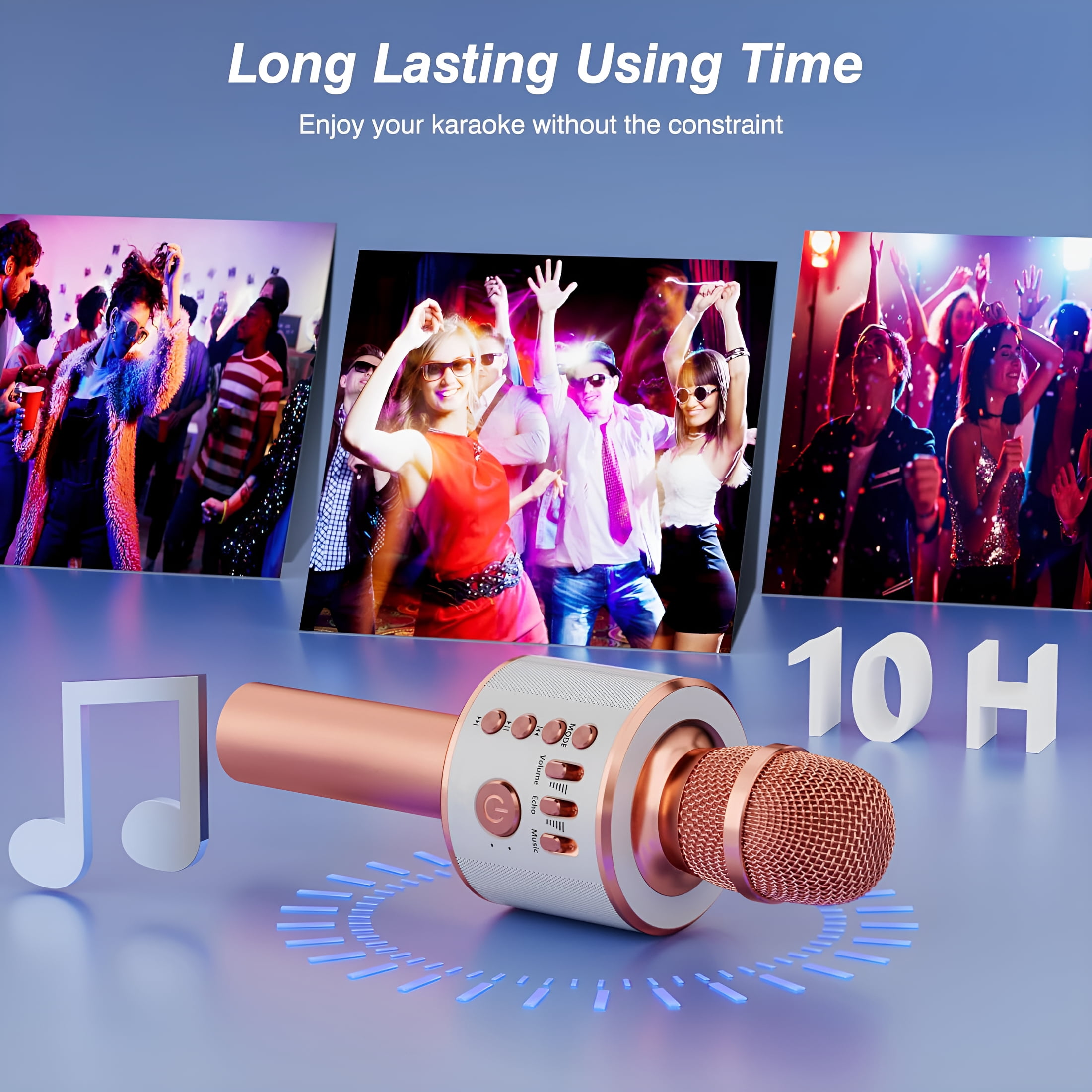 GJX 2026 New Wireless Karaoke Microphone,3-In-1 Portable Handheld Karaoke Mic Speaker Machine Home Party Birthday for All Smartphones Pc(Q37 Rose Gold)