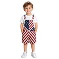 thumbnail image 3 of American Flag Overalls for Kids 250 Anniversary USA Suspender Shorts Summer Sleeveless Patriotic Casual Short Romper #07 Red 6-7 Years, 3 of 7